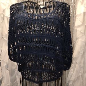 Sans souci S blue crochet slouch top